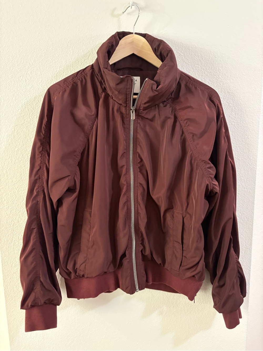 Gorpcore Lightweight Athleta Jetset Bomber Maroon Bomber Jacket Athleisure L